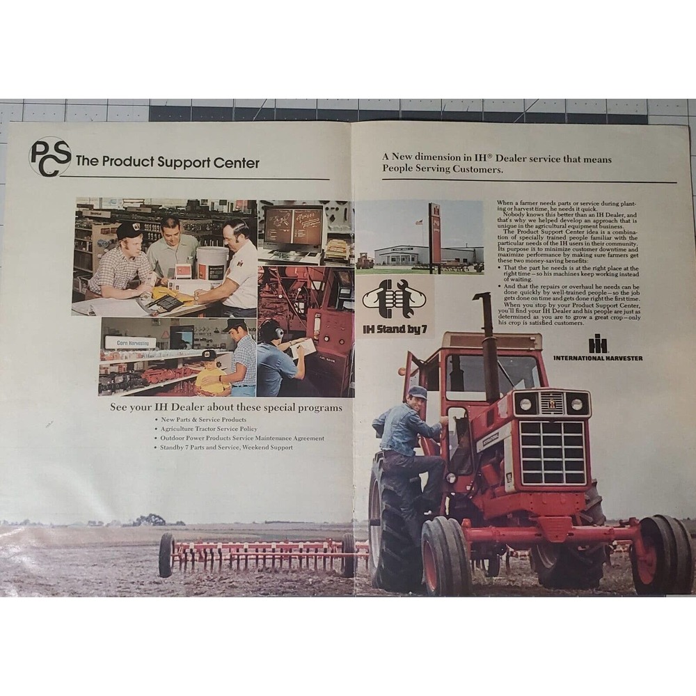 International Harvester Product Support Center Print Ad 1976